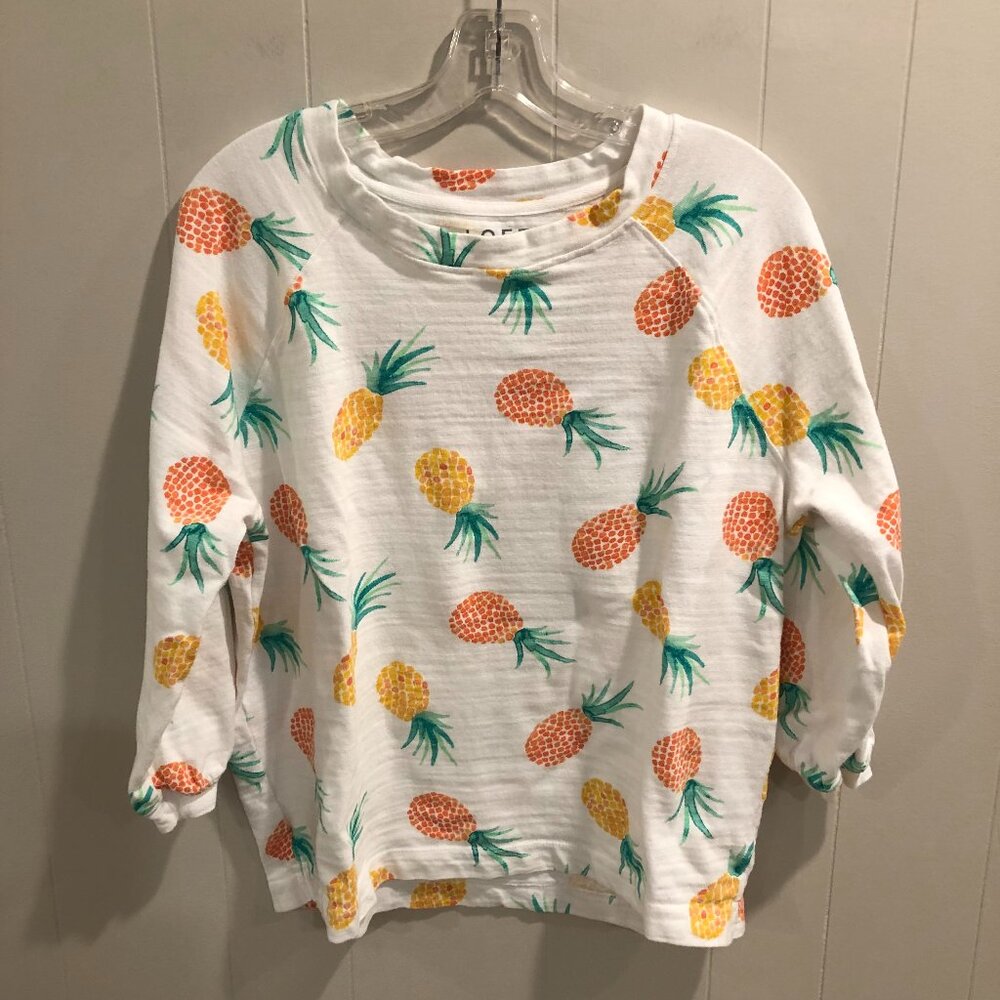 Loft Women's 100% Cotton Pineapple Print Top, Size L